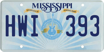 MS license plate HWI393