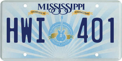 MS license plate HWI401