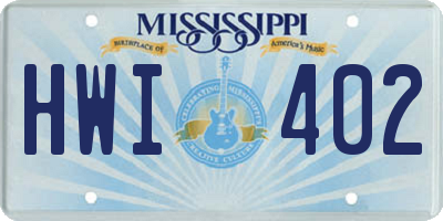MS license plate HWI402