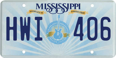 MS license plate HWI406