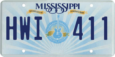 MS license plate HWI411
