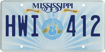 MS license plate HWI412