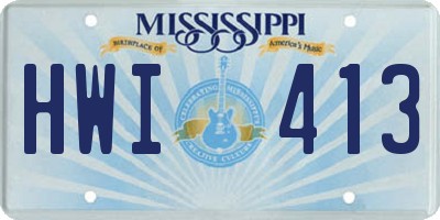 MS license plate HWI413