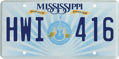 MS license plate HWI416