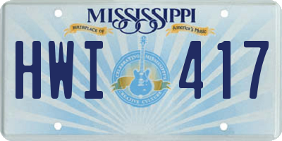 MS license plate HWI417