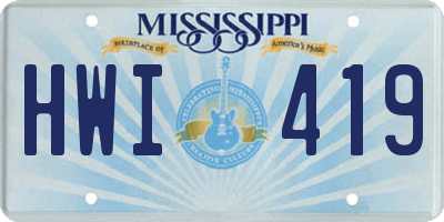 MS license plate HWI419