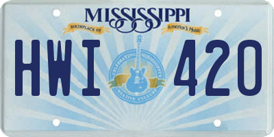 MS license plate HWI420