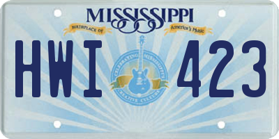 MS license plate HWI423