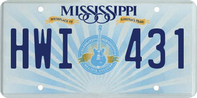 MS license plate HWI431