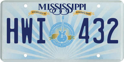 MS license plate HWI432