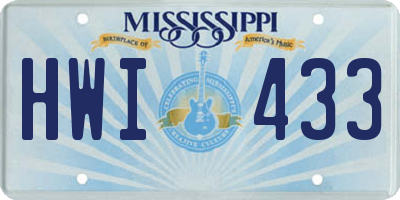 MS license plate HWI433