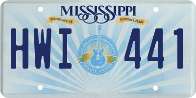 MS license plate HWI441