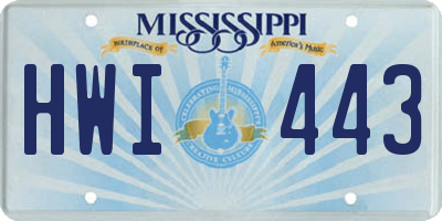 MS license plate HWI443