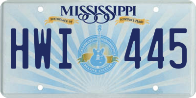 MS license plate HWI445