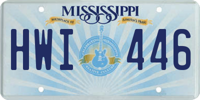 MS license plate HWI446