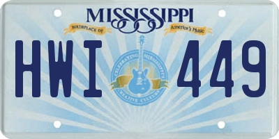 MS license plate HWI449