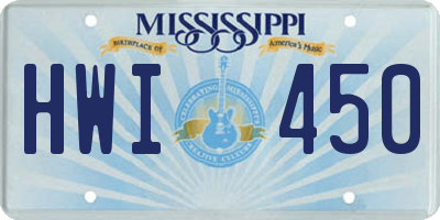 MS license plate HWI450