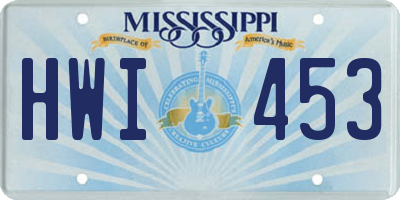 MS license plate HWI453