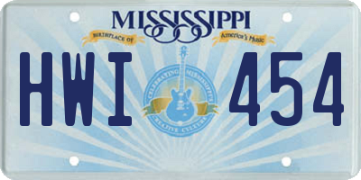 MS license plate HWI454