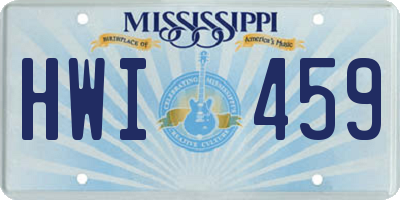 MS license plate HWI459