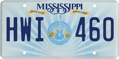 MS license plate HWI460