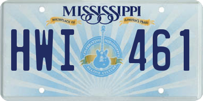 MS license plate HWI461