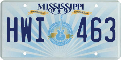 MS license plate HWI463