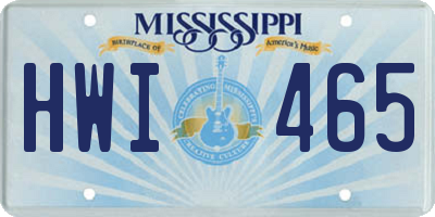 MS license plate HWI465