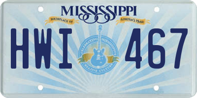 MS license plate HWI467