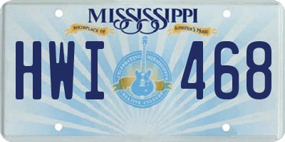MS license plate HWI468