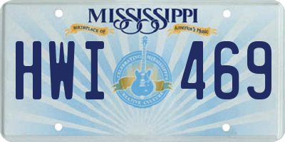 MS license plate HWI469