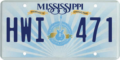 MS license plate HWI471
