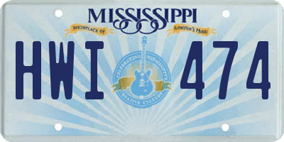 MS license plate HWI474