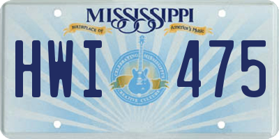 MS license plate HWI475