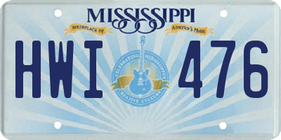 MS license plate HWI476