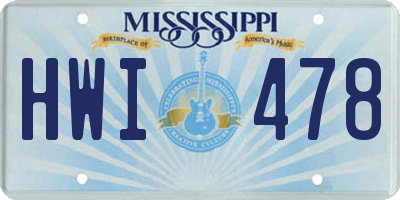 MS license plate HWI478