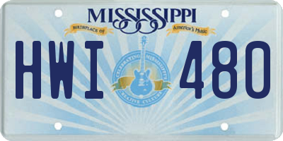 MS license plate HWI480