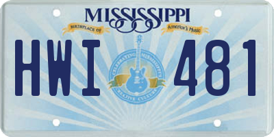 MS license plate HWI481