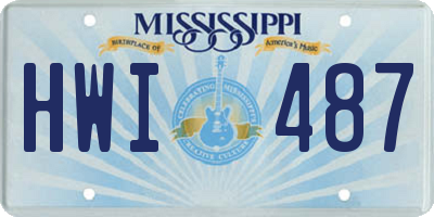 MS license plate HWI487