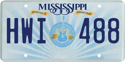 MS license plate HWI488