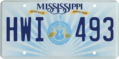 MS license plate HWI493