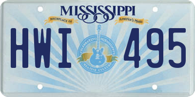 MS license plate HWI495