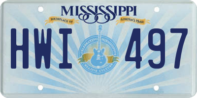 MS license plate HWI497