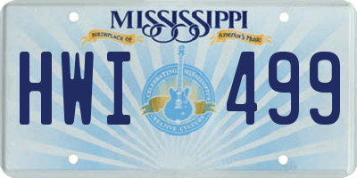 MS license plate HWI499