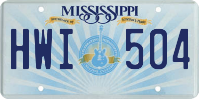 MS license plate HWI504