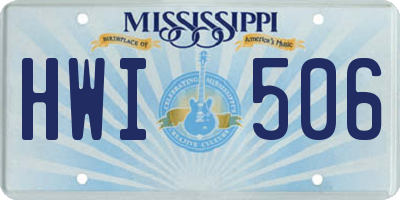 MS license plate HWI506