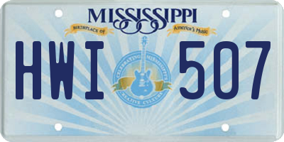 MS license plate HWI507