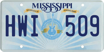 MS license plate HWI509