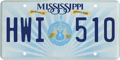 MS license plate HWI510