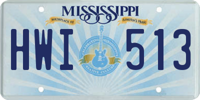 MS license plate HWI513